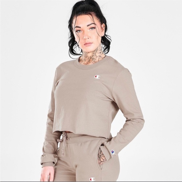 Champion Tops - Champion Crop Long Sleeve Tee